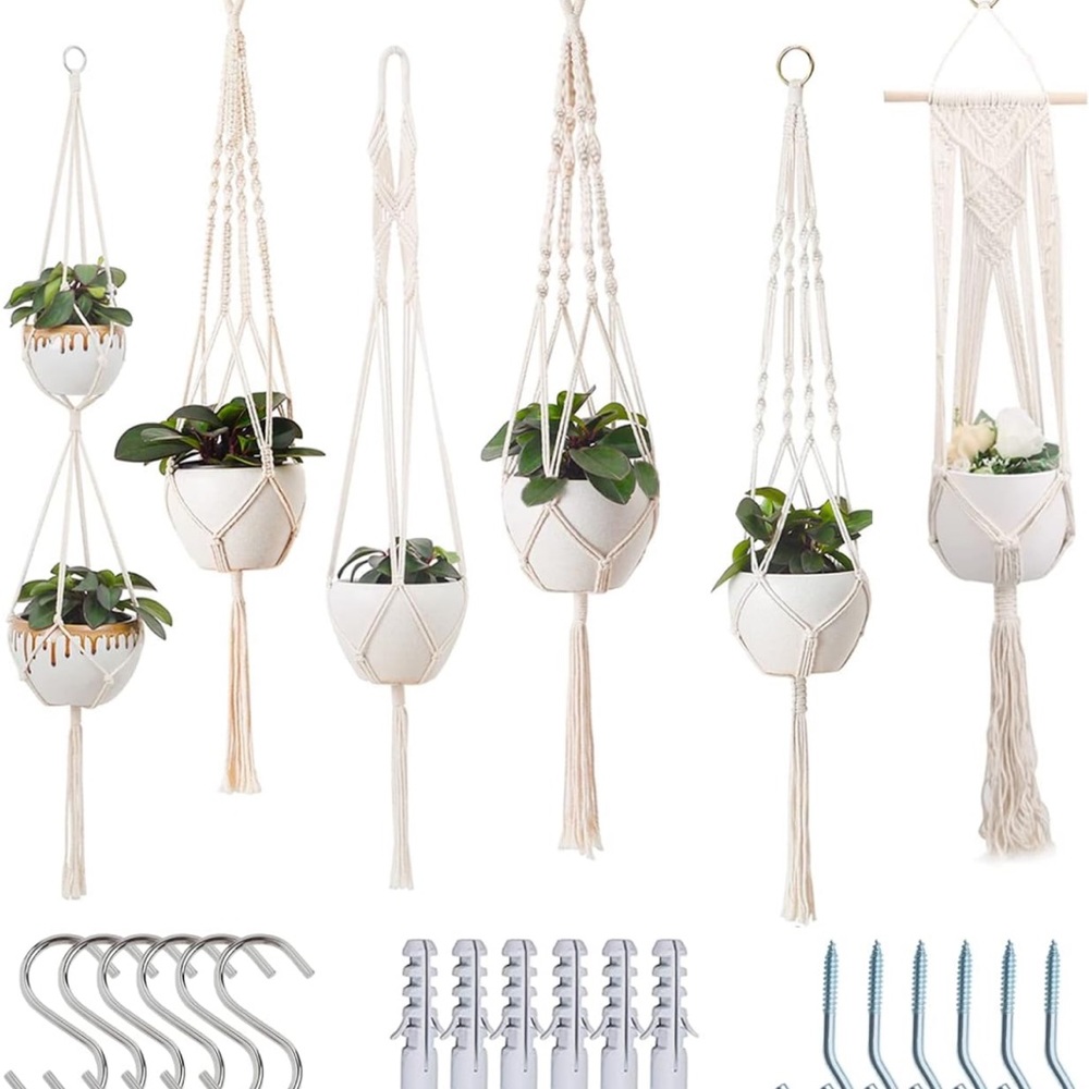 Set of 3 plant hangers for indoor plants